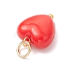 Opaque Acrylic Heart Charms PALLOY-MZ00845-4
