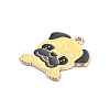 Animal Puppy Alloy Enamel Pendants FIND-V001-03G-06-2