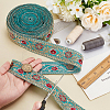 Sparkle Polyester Flower Embroidery Ribbons SRIB-WH0011-266C-3