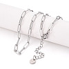 304 Stainless Steel Paperclip Chain Necklace NJEW-D045-14P-02-1
