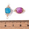 Dyed Natural Quartz Connector Charms G-Q606-25KCG-3