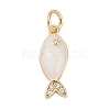 Brass Micro Pave Cubic Zirconia and Enamel Pendants KK-Q096-10G-1