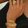 Elegant Brass Multi-layer Cuff Bangles & Rings Sets for Banquets and Parties TV3814-4