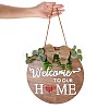 Natural MDF Board Door Hanging Decoration for Front Door Decoration HJEW-SZ0001-04-8