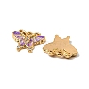 304 Stainless Steel with Crystal Rhinestone Enamel Charms STAS-G358-06G-03-2