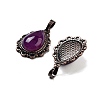 Natural Banded Agate Teardrop Pendants G-K363-01R-15-2
