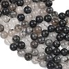 Natural Tourmalinated Quartz/Black Rutilated Quartz Beads Strands G-D361-01A-6-7mm-4