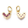 Brass Micro Pave Cubic Zirconia Charms KK-N227-33G-06-NF-2