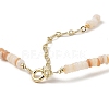 Natural Tiger Eye Beads Charm Necklace with Natural Shell & Pearl Beaded Chains NJEW-K251-01-3