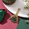 Christmas Tree Glass & Alloy Pendant Decorations HJEW-TA00188-2