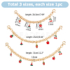 3Pcs Alloy Chain Short Bag Straps HJEW-HS00045-2