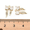 Brass Micro Pave Clear Cubic Zirconia Charms KK-C054-14G-3