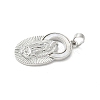 Brass Pave Natural White Shell Religion Pendants KK-S522-23P-D-2