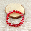 Glass Imitation Natural Agate Round Beaded Stretch Beaded Bracelets WG8D788-02-1