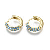 Brass Micro Pave Cubic Zirconia Huggie Hoop Earrings EJEW-R144-004D-NF-2