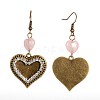 Heart Alloy Gemstone Dangle Earrings X-EJEW-JE01716-03-2