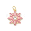 Brass Pave Cubic Zirconia with Enamel Pendants KK-U062-38G-02-1