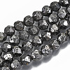 Electroplated Natural Lava Rock Bead Strands G-T131-39B-1