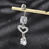 Alloy Crystal Rhinestone Dangle Curved Barbell Belly Rings AJEW-R007-04P-01-1