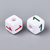 Opaque Acrylic European Large Hole Beads SACR-N020-01A-02-3