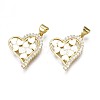 Brass Micro Pave Clear Cubic Zirconia Pendants ZIRC-N039-209-2