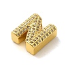 Brass Micro Pave Clear Cubic Zirconia Charms ZIRC-C009-01G-N-2