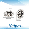 100Pcs Tibetan Style Alloy Beads Flower Spacer Beads TIBEB-LP0001-03-2