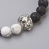Natural Lava Rock Beads and Natural Howlite Beads Stretch Bracelets BJEW-JB03851-01-2