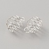 Stainless Steel Spiral Bead Cage Pendants STAS-WH0016-57S-2