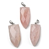 Natural Rose Quartz Pointed Pendants G-M405-07P-03-3