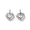 High Polished 304 Stainless Steel Micro Pave Cubic Zirconia Pendants STAS-L022-396B-P-1