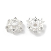 Brass Micro Pave Clear Cubic Zirconia Bead Caps KK-R216-03S-01-1