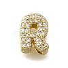 Brass Micro Pave Cubic Zirconia Letter Multi-Strand Links KK-D295-32G-18-1