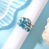 3Pcs Natural Apatite Bead Finger Ring RJEW-JR00855-01-3