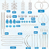 Snowflake Alloy & Glass Dangle Earring Making Kits DIY-SC0026-97-2