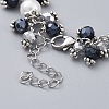 Glass Pearl Charm Bracelets BJEW-JB04648-4