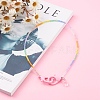 Rainbow Personalized Electroplate Glass Beaded Necklaces NJEW-JN03410-04-5