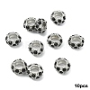 10Pcs Alloy Rhinestone European Beads CPDL-YW0001-02D-1