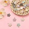 20Pcs 5 Colors Light Gold Plated Alloy Enamel Pendants ENAM-YW0002-93-5