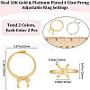 4Pcs 2 Colors Adjustable Brass Ring Components KK-BBC0012-94-2