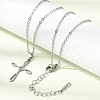 304 Stainless Steel Religion Cross Pendant Necklaces SA-CBAB727-02P-1
