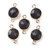Natural Obsidian Connector Charms G-C102-09H-G-1