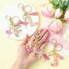 Letter A~Z Transparent Glitter Resin Pendant Keychains KEYC-FZ00024-23-4