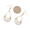 Copper Wired Shell Pearl & Pearl Dangle Earrings EJEW-JE06902-3