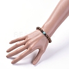 Unisex Wood Beads Stretch Bracelets BJEW-JB04965-05-4
