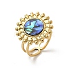 Flat Round 304 Stainless Steel Paua Shell Finger Rings for Women RJEW-G346-08G-01-4