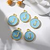Golden Plated Alloy Enamel Charms ENAM-S118-04J-5