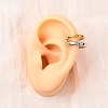 Two-layer C-Shaped 304 Stainless Steel Two Tone Cuff Earrings EJEW-A131-04B-GP-3