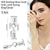 4 Sets 925 Sterling Silver Spring Ring Clasps STER-BBC0001-25-2