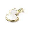 Brass Pave Shell Pendants KK-I708-14E-G-2